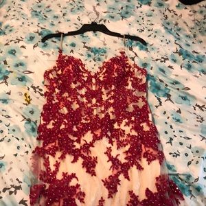 Rose Detailed Sequin Formal Mermaid Gown